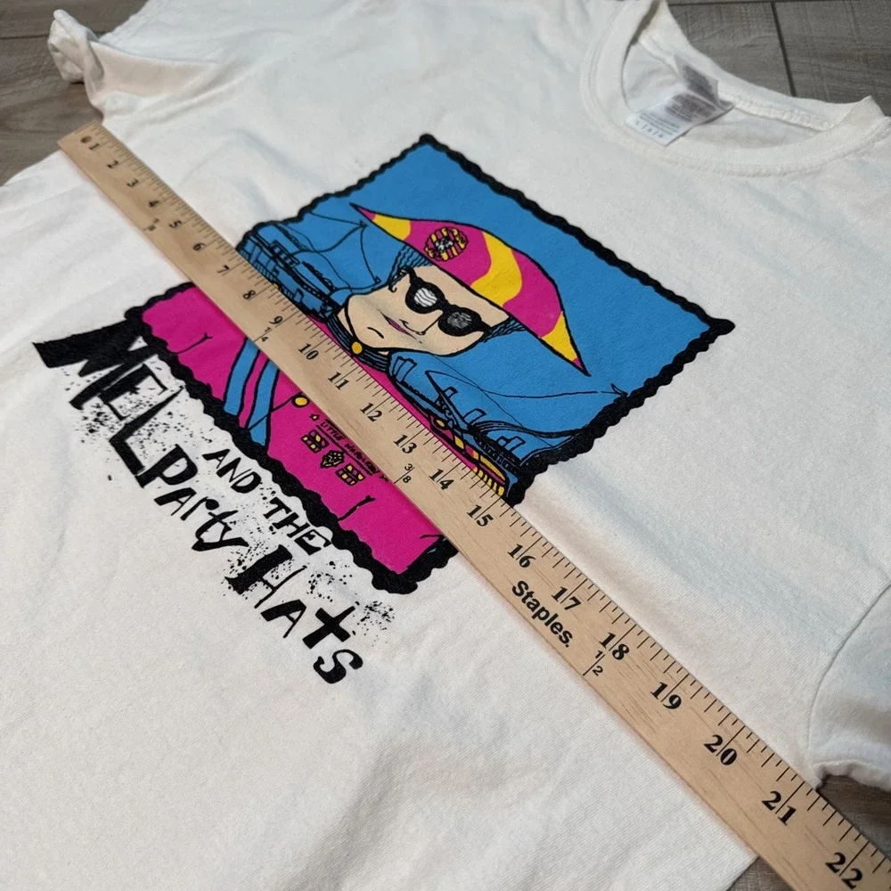 Vintage Mel And The Party Hats Large T Shirt Band Music 30 Years 1985-2015 White - Picture 7 of 15